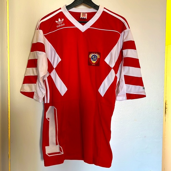 ADIDAS ORIGINAL VINTAGE USSR FOOTBALL SOCCER JERSEY SHIRT - Picture 2 of 8